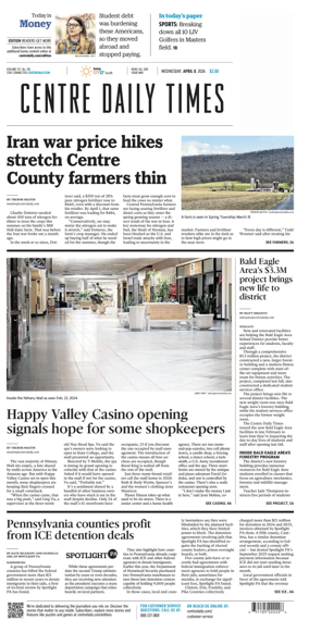 Cover of Centre Daily Times