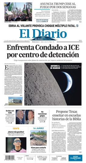 Cover of El Diario de El Paso