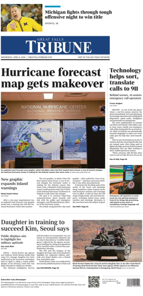 Cover of Great Falls Tribune