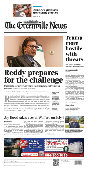 Cover of The Greenville News