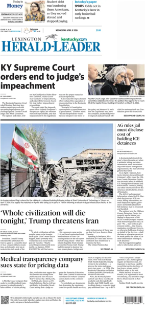 Cover of Lexington Herald-Leader