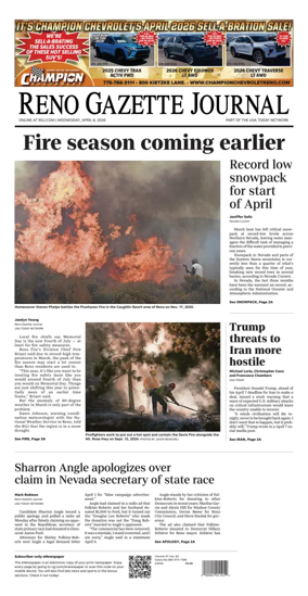 Cover of Reno Gazette Journal