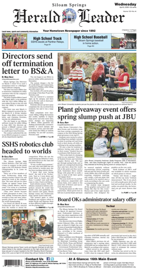 Cover of Siloam Springs Herald Leader