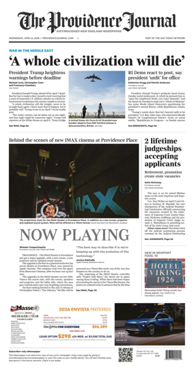 Cover of The Providence Journal