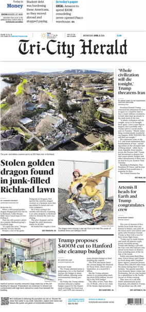 Cover of Tri-City Herald