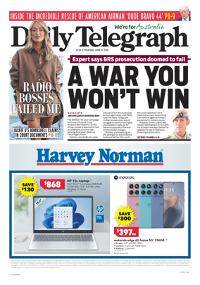 Cover of The Daily Telegraph (Sydney)