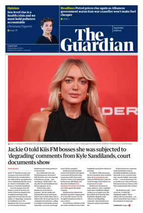 Cover of The Guardian Australia