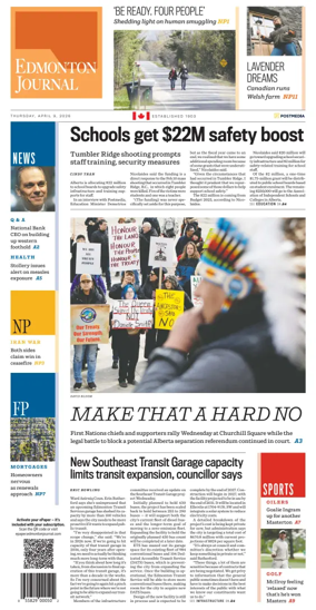 Cover of Edmonton Journal
