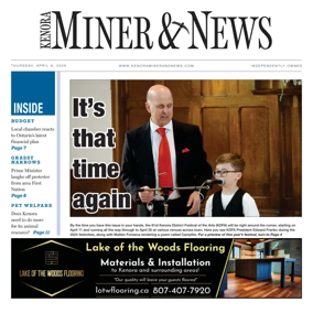 Cover of Kenora Daily Miner and News