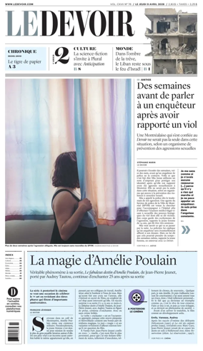Cover of Le Devoir