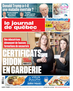 Cover of Le Journal de Quebec