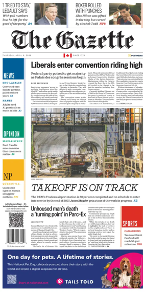 Cover of Montreal Gazette