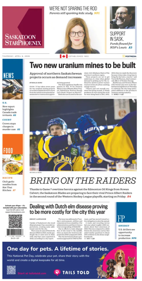 Cover of Saskatoon StarPhoenix