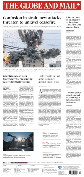 Cover of The Globe and Mail (Ottawa/Quebec Edition)