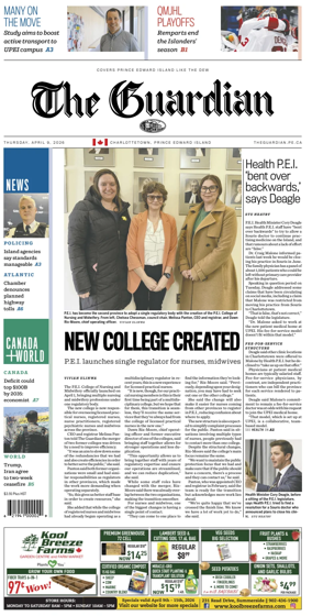 Cover of The Guardian (Charlottetown)