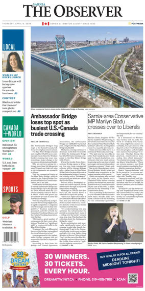 Cover of The Observer (Sarnia)