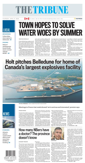 Cover of The Tribune (New Brunswick)