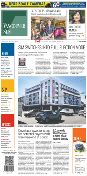 Cover of Vancouver Sun