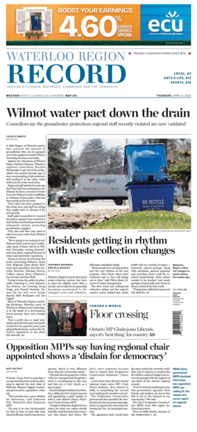 Cover of Waterloo Region Record