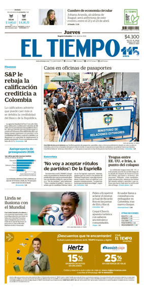 Cover of El Tiempo (Bogota)