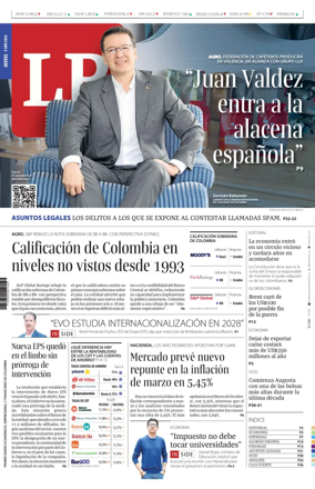 Cover of La Republica (Colombia)