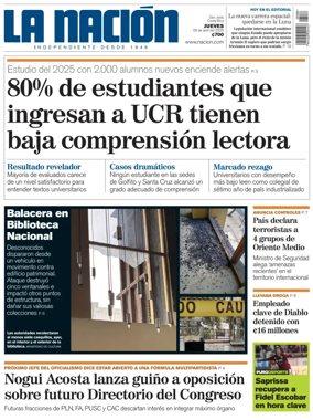 Cover of La Nacion (Costa Rica)