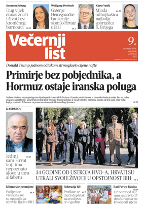 Cover of Vecernji list BiH