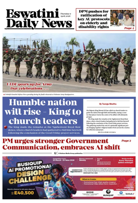 Cover of Eswatini Daily News