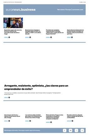 Cover of Euronews Business (Spanish) Compiled Edition