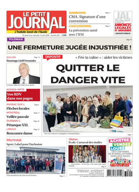 Cover of Le Petit Journal - L'hebdo local de l'Aude