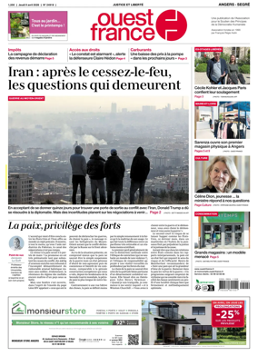 Cover of Ouest France (Angers / Segre)