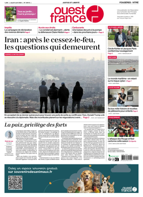 Cover of Ouest-France (Fougeres Vitre)