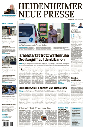 Cover of Heidenheimer Neue Presse