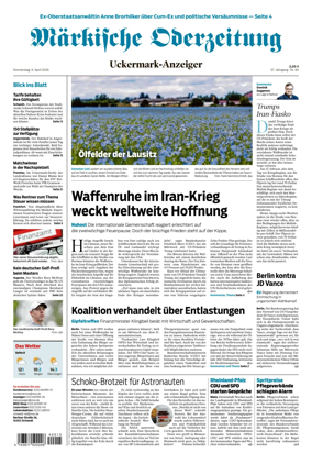 Cover of Markische Oderzeitung Uckermarkanzeiger