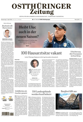 Cover of Ostthuringer Zeitung (Landkreis Saalfeld-Rudolstadt)