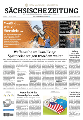 Cover of Sachsische Zeitung (Pirna Sebnitz)