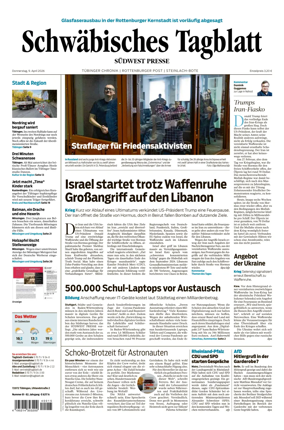 Cover of Schwabisches Tagblatt - Tubinger Chronik
