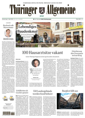 Cover of Thuringer Allgemeine (Erfurt)