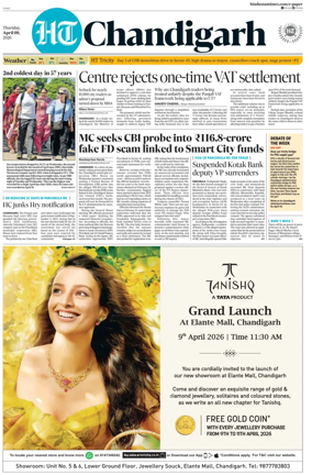 Cover of Hindustan Times (Chandigarh) - Live