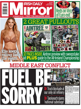 Cover of Irish Daily Mirror