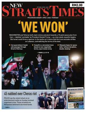 Cover of New Straits Times