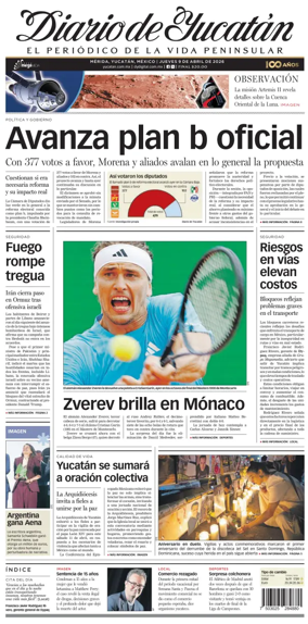 Cover of Diario de Yucatan