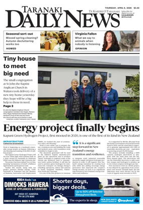 Cover of Taranaki Daily News