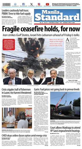 Cover of Manila Standard