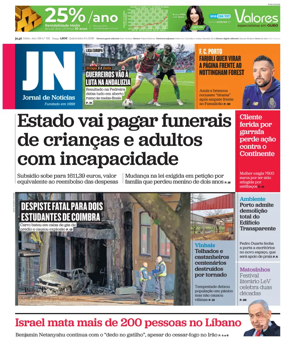Cover of Jornal de Noticias