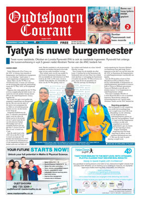 Cover of Oudtshoorn Courant