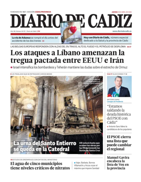 Cover of Diario de Cadiz