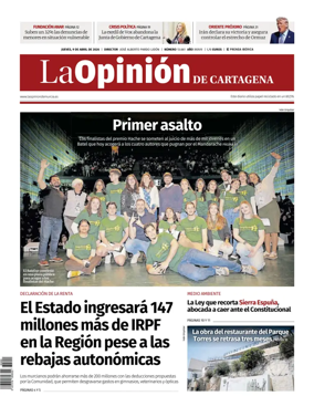 Cover of La Opinion de Murcia (Cartagena)
