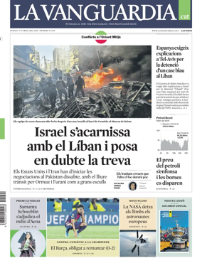 Cover of La Vanguardia (Catalonia - 1st edition)