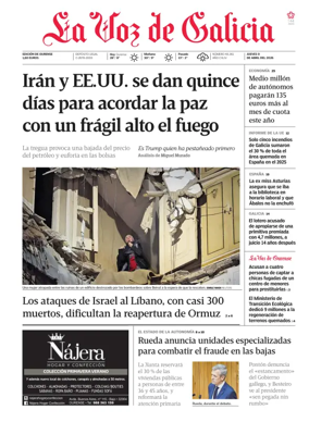 Cover of La Voz de Galicia (Ourense)